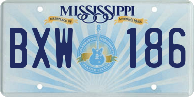 MS license plate BXW186