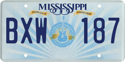 MS license plate BXW187