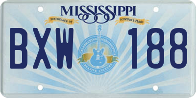 MS license plate BXW188