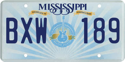 MS license plate BXW189