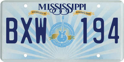 MS license plate BXW194