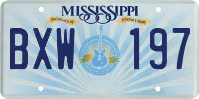MS license plate BXW197