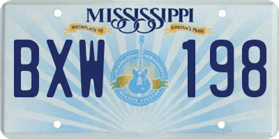 MS license plate BXW198
