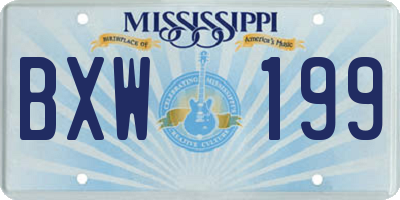 MS license plate BXW199