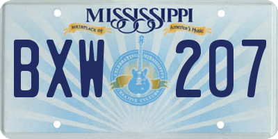 MS license plate BXW207