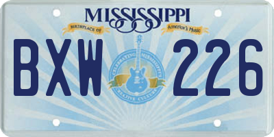 MS license plate BXW226