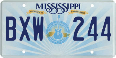 MS license plate BXW244