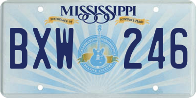 MS license plate BXW246