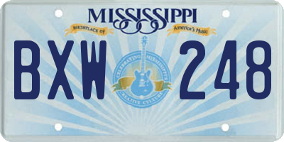 MS license plate BXW248