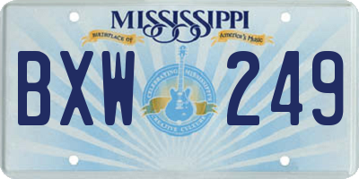 MS license plate BXW249