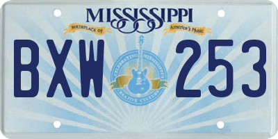 MS license plate BXW253