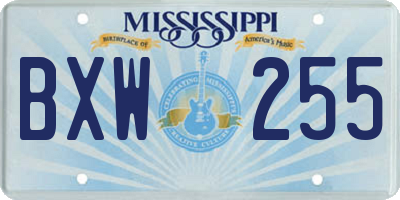 MS license plate BXW255