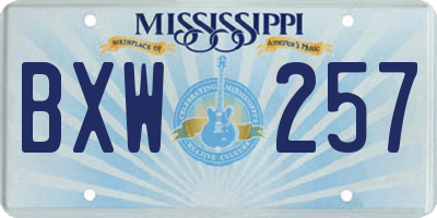 MS license plate BXW257