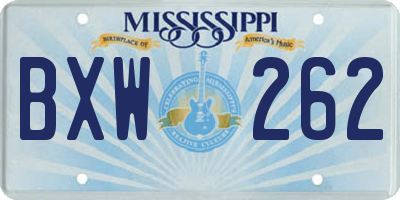 MS license plate BXW262