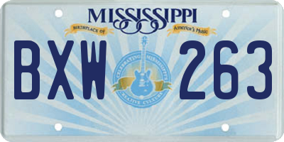 MS license plate BXW263