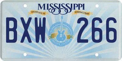 MS license plate BXW266
