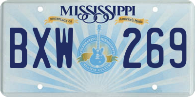 MS license plate BXW269