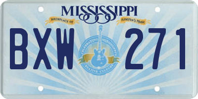 MS license plate BXW271