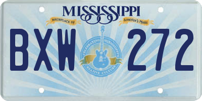 MS license plate BXW272