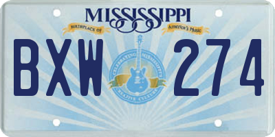 MS license plate BXW274