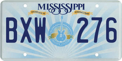MS license plate BXW276
