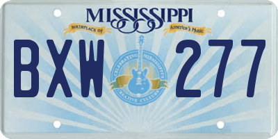 MS license plate BXW277
