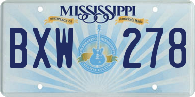 MS license plate BXW278
