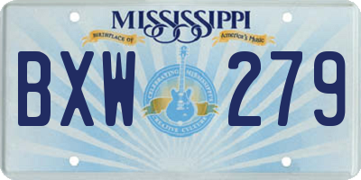 MS license plate BXW279