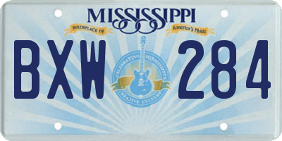 MS license plate BXW284