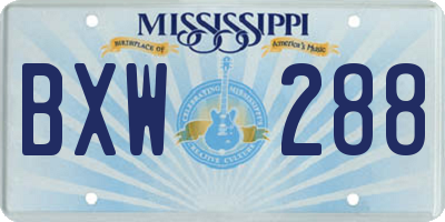 MS license plate BXW288