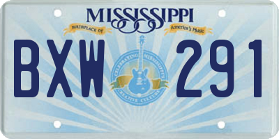 MS license plate BXW291
