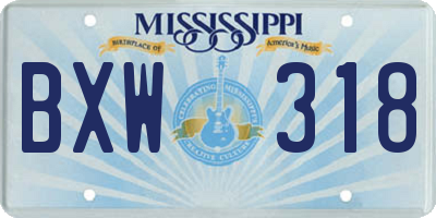 MS license plate BXW318