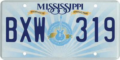 MS license plate BXW319