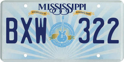 MS license plate BXW322