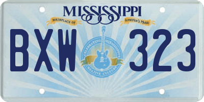 MS license plate BXW323