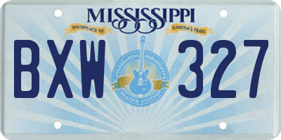 MS license plate BXW327