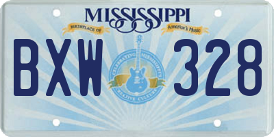 MS license plate BXW328