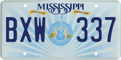 MS license plate BXW337
