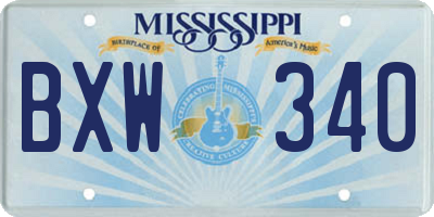 MS license plate BXW340