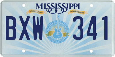 MS license plate BXW341