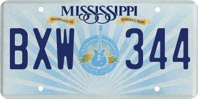 MS license plate BXW344