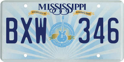 MS license plate BXW346