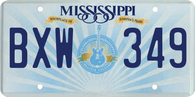 MS license plate BXW349