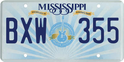 MS license plate BXW355