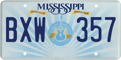 MS license plate BXW357