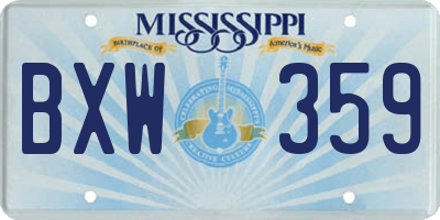 MS license plate BXW359