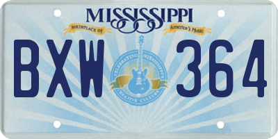 MS license plate BXW364