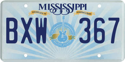 MS license plate BXW367