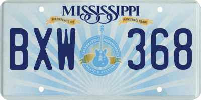 MS license plate BXW368