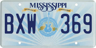 MS license plate BXW369